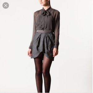 Fremont NWT gray silk blend Lena Panel Skirt XS